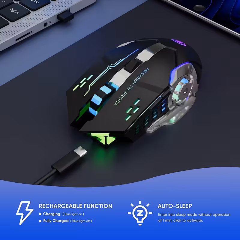 Mouse Gaming de Doble Frecuencia con Rueda de Desplazamiento