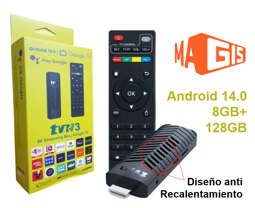 Android TV Stick TVR3-S 8K UltraHD. 